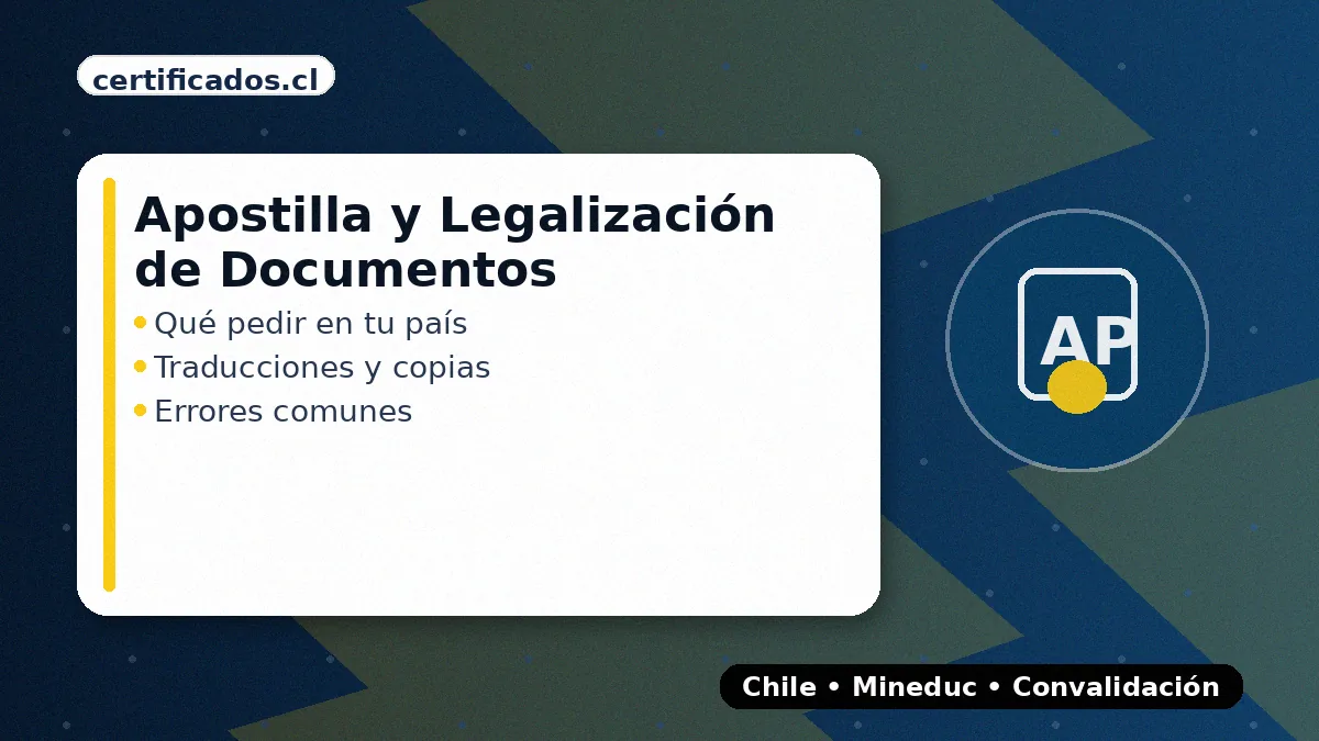 Apostilla y legalización de documentos para convalidar estudios del extranjero en Chile