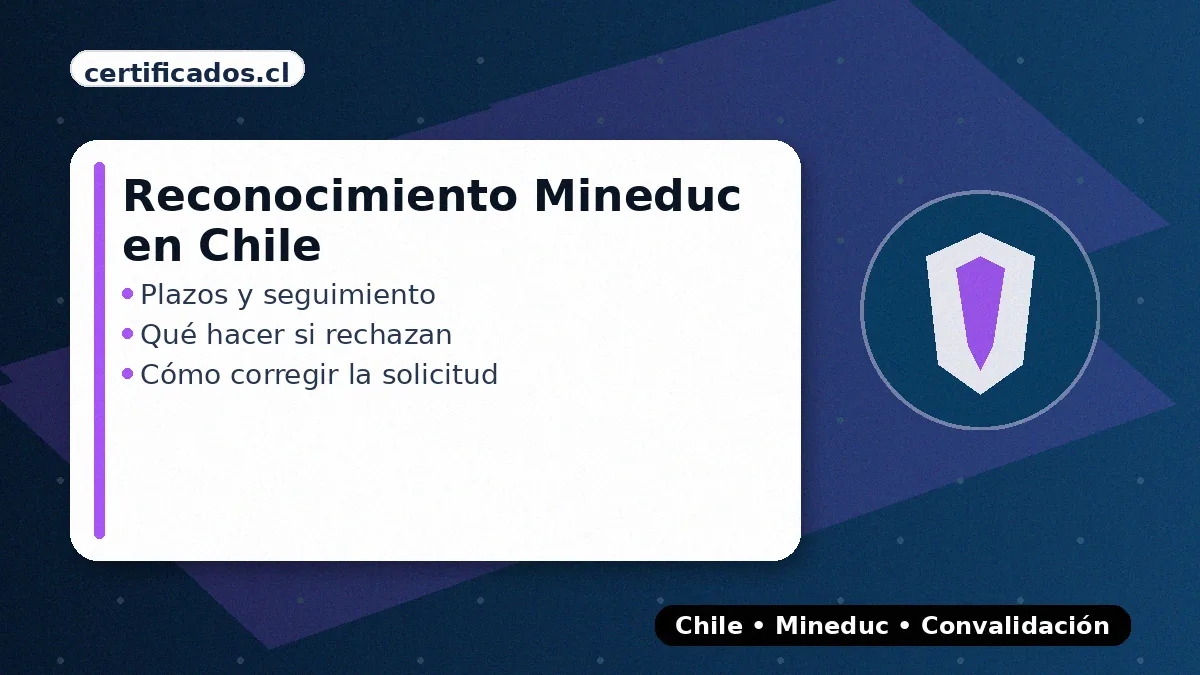 Reconocimiento de estudios en Chile (Mineduc): plazos, seguimiento y corrección de solicitud
