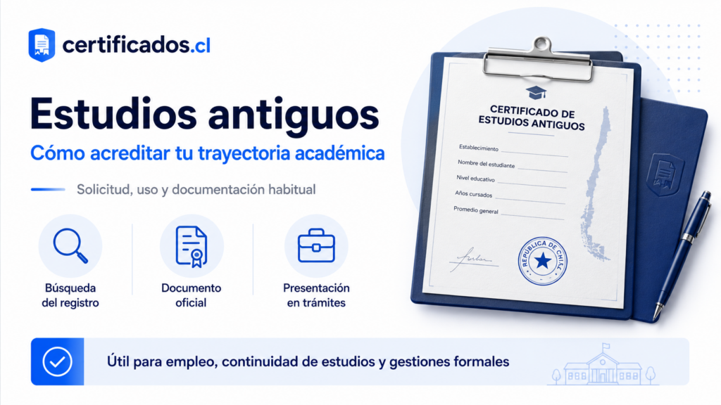 Certificado de estudios antiguos en Chile