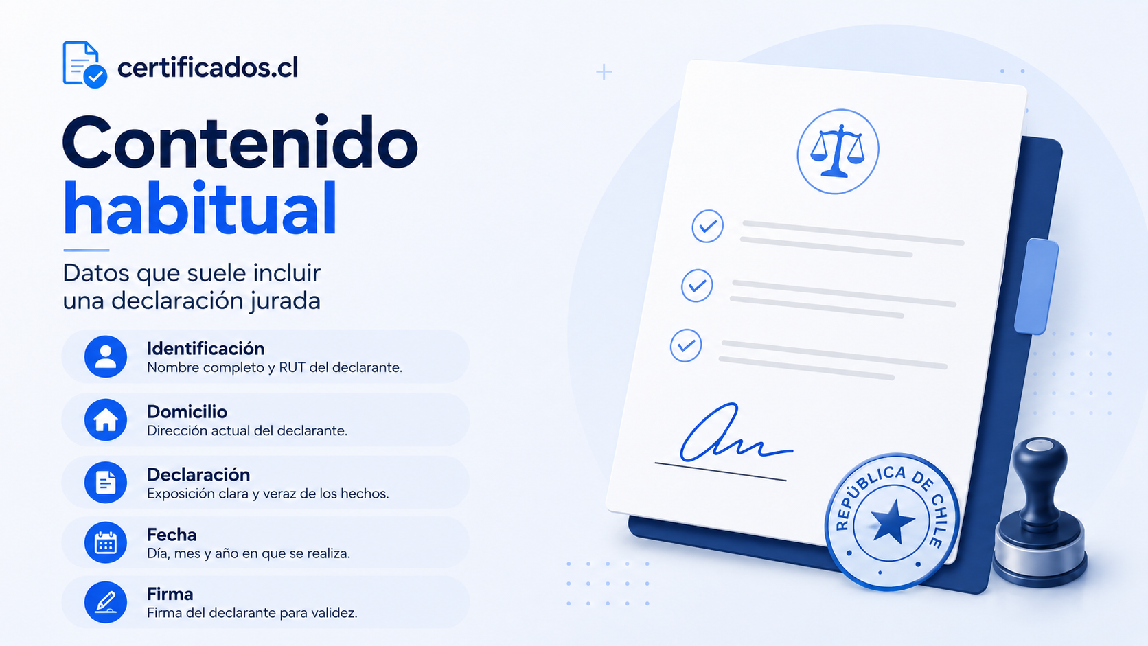 Declaración jurada y certificado oficial