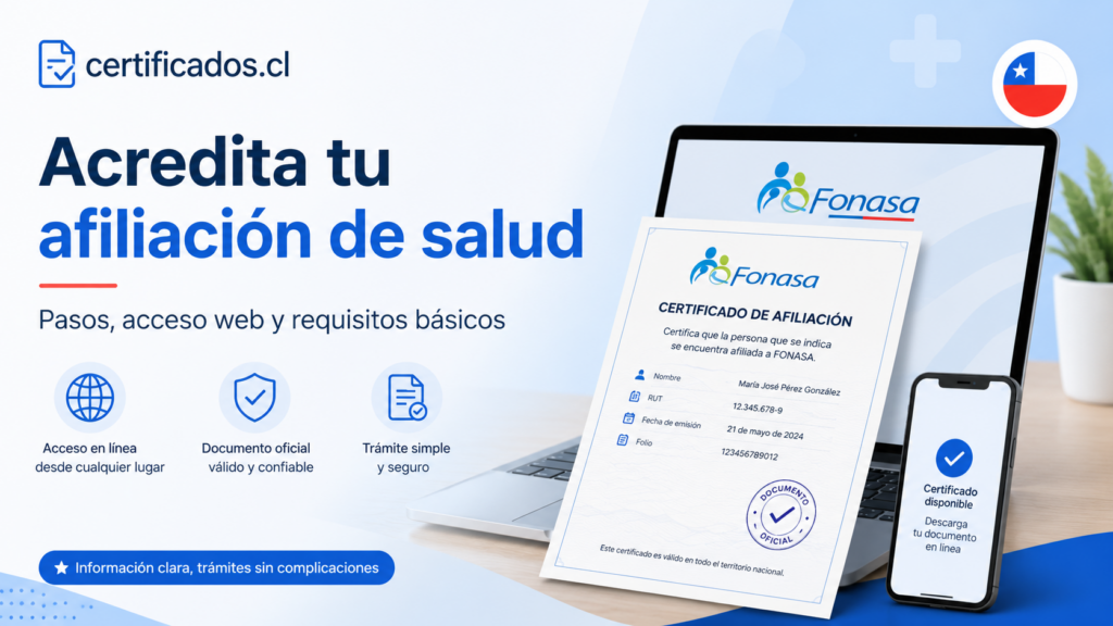 Certificado de afiliación a Fonasa