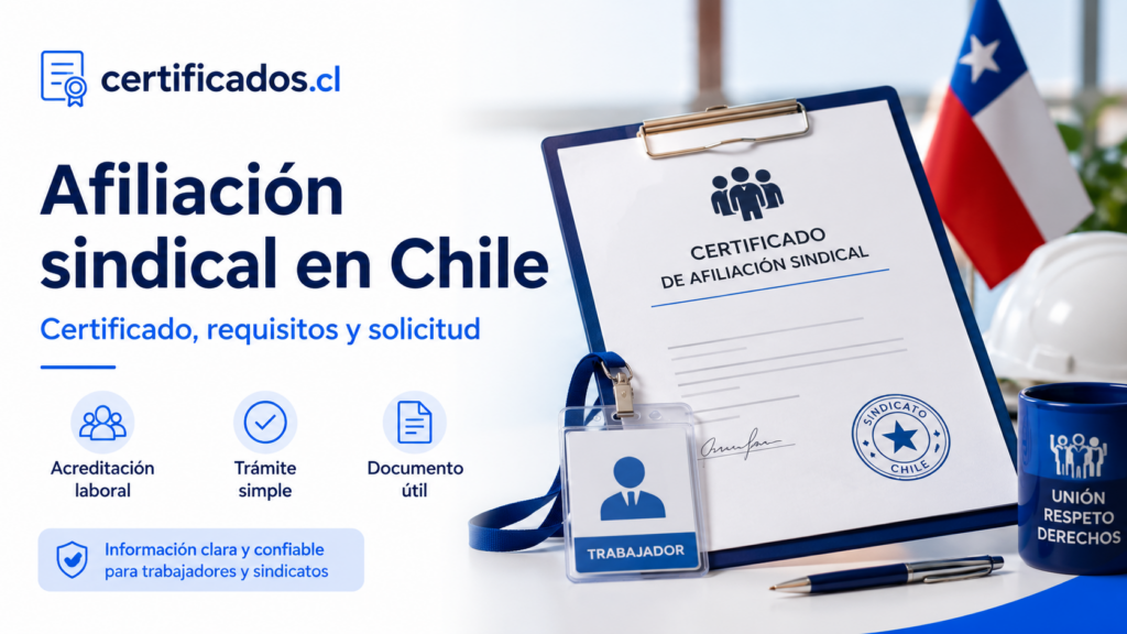 Certificado de afiliación sindical