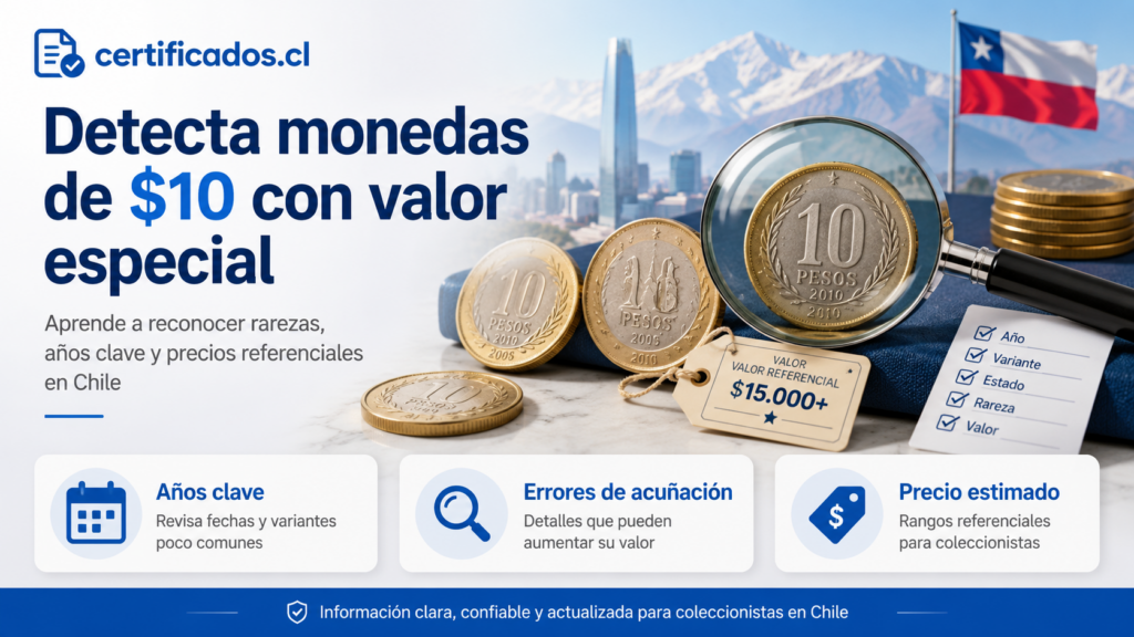 Monedas de 10 Pesos Valiosas en Chile