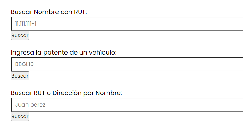 dirección de una persona por rut