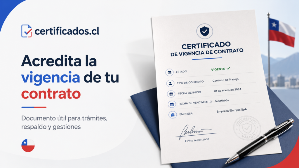 Certificado de vigencia de contrato en Chile