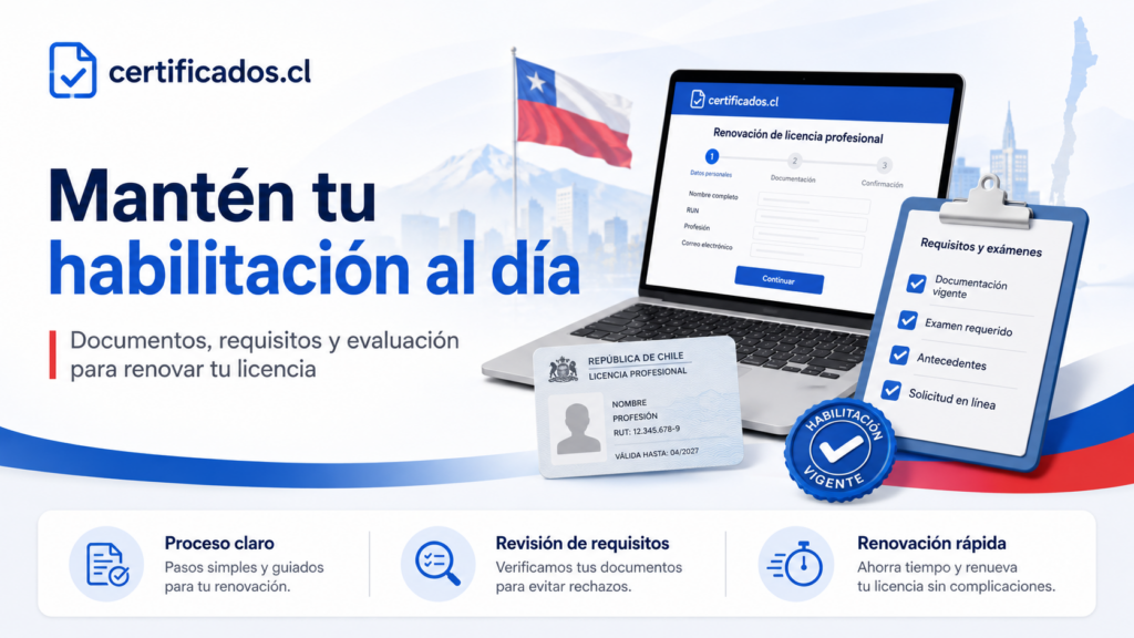 Renovación de licencia profesional en Chile
