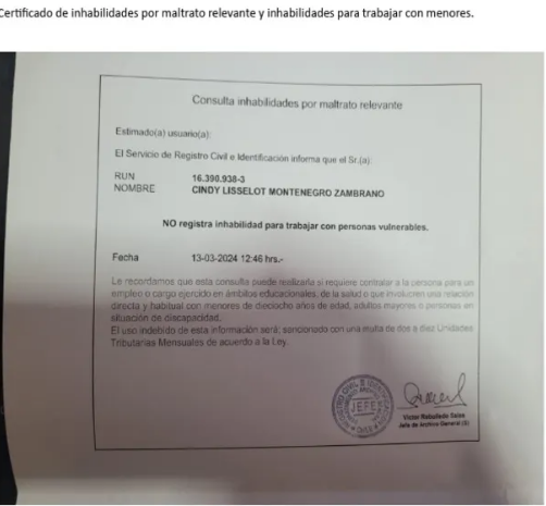 Consulta inhabilidades maltrato relevante