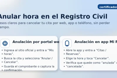 Cómo anular una hora en el Registro Civil: cancelar cita por web o app paso a paso
