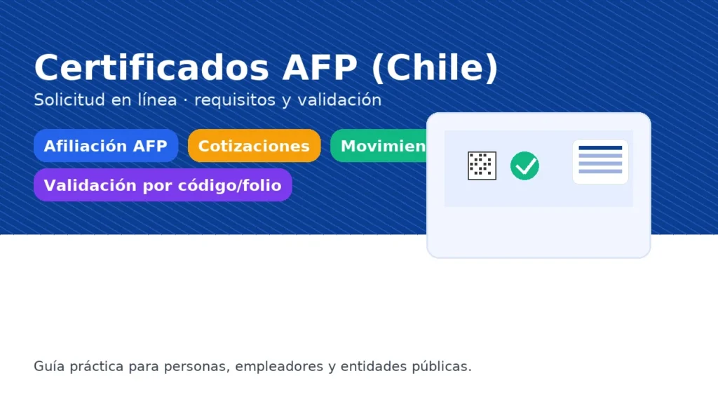 Certificados AFP en Chile: afiliación, cotizaciones y cartola — solicitud en línea y validación