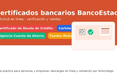 Certificados BancoEstado: deuda de crédito, cartola/movimientos, vigencia de cuenta de ahorro y tributarios de fondos mutuos/APV — solicitud y verificación