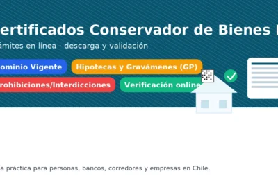 Certificados del Conservador de Bienes Raíces (CBR): Dominio Vigente, Hipotecas y Gravámenes (GP), Prohibiciones e Interdicciones — solicitud y validación en línea