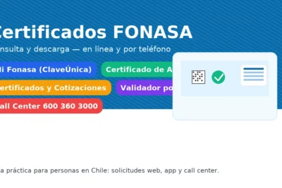 Certificados FONASA: Mi Fonasa, certificado de afiliación, cotizaciones y validador por folio/código — consulta y descarga