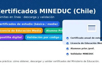 Certificados MINEDUC en Chile: certificados de estudio, Licencia de Educación Media, Alumno Prioritario/Preferente, apostilla digital y validación por código/QR