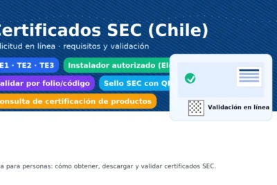 Certificados SEC en Chile: TE1, TE2 y TE3 — instalador autorizado, validación por folio/código y Sello SEC con QR