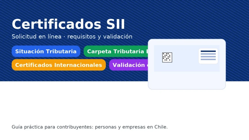 Certificados SII: solicitud en línea, requisitos y validación — guía para contribuyentes en Chile