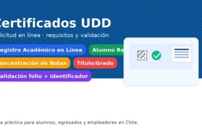 Certificados UDD: alumno regular, concentración de notas y título/grado — solicitud en línea y validación con folio e identificador