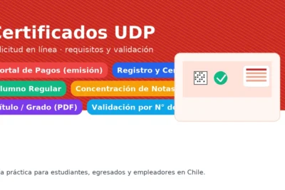 Certificados UDP: alumno regular, concentración de notas y título/grado — emisión en Portal de Pagos y validación por número de documento