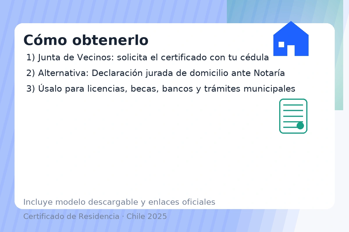 Cómo obtener el certificado de residencia en Chile: Junta de Vecinos o declaración jurada notarial – usos en trámites municipales y privados