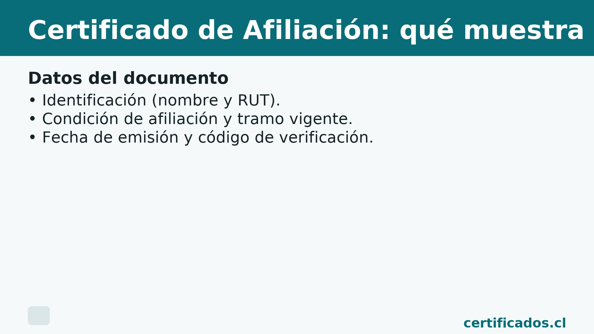 Certificado de Afiliación FONASA: datos que incluye (RUT, tramo, verificación)