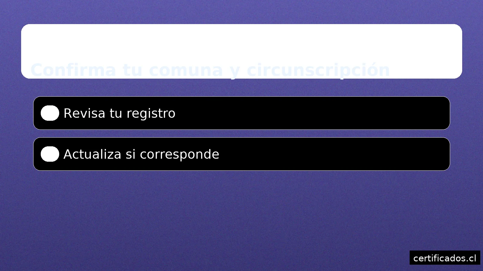 Confirmar domicilio electoral: revisar comuna y circunscripción en Servel