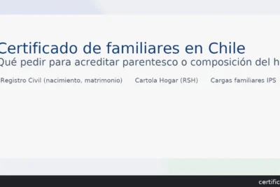 Certificado de familiares en Chile: qué pedir para acreditar parentesco o composición del hogar (Registro Civil, Cartola Hogar RSH, cargas IPS) — certificados.cl
