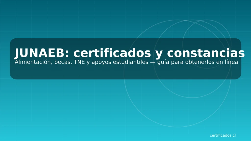 certificados y constancias: guía para obtener alimentación, becas y TNE en línea (certificados.cl)