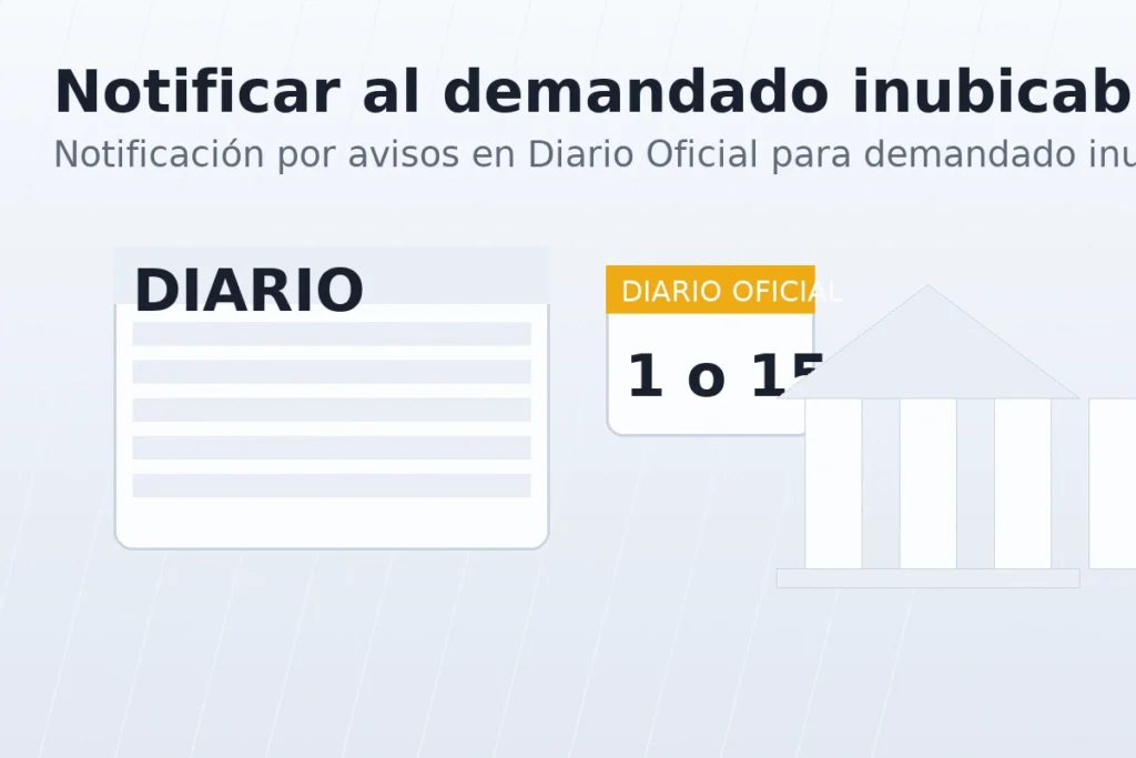 Notificación por avisos en Diario Oficial para demandado inubicable en Chile