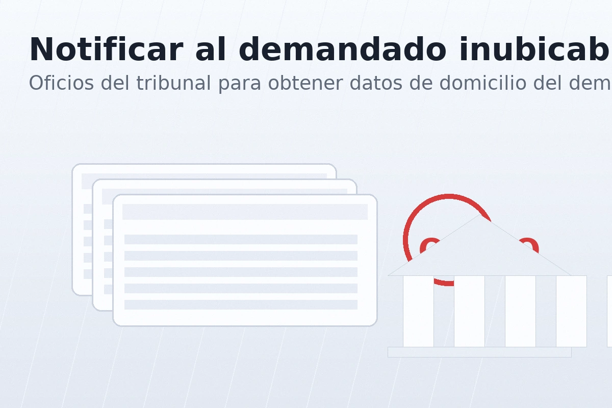Oficios del tribunal para obtener datos de domicilio del demandado
