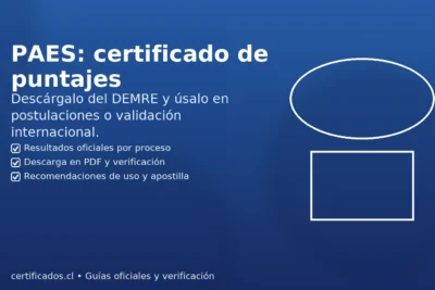 Certificado de puntajes PAES del DEMRE en PDF: resultados oficiales, descarga y verificación para postulaciones.
