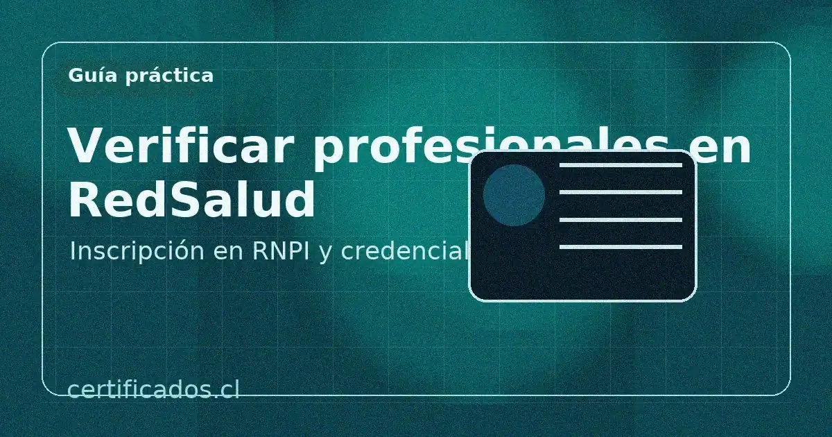 Verificar profesionales de salud en RedSalud: inscripción