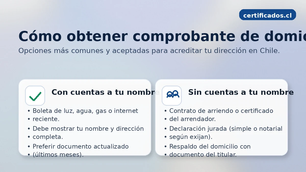 Cómo obtener comprobante de domicilio en Chile con boleta de servicios o contrato