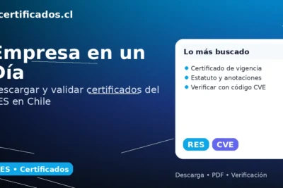 Empresa en un Día: descargar y validar certificados RES en Chile