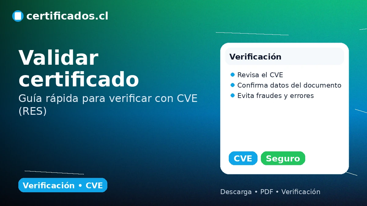 Validar certificado del RES con código CVE: guía rápida