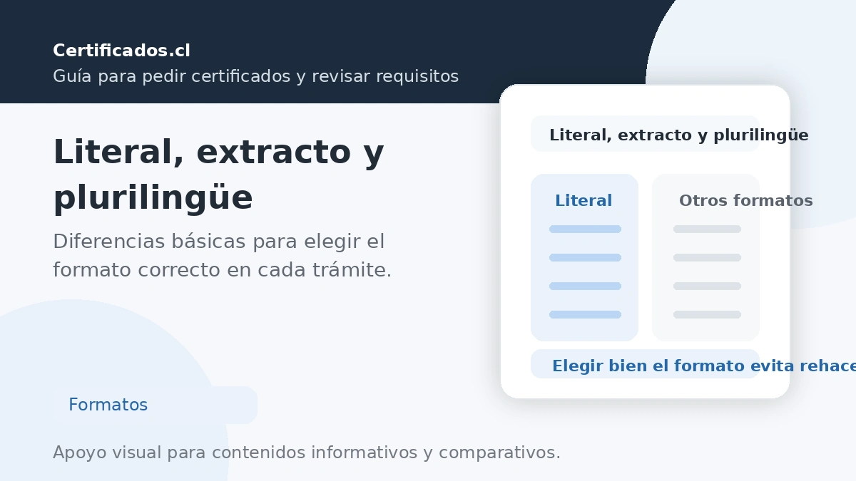 Diferencias entre certificado literal de nacimiento, extracto y plurilingüe