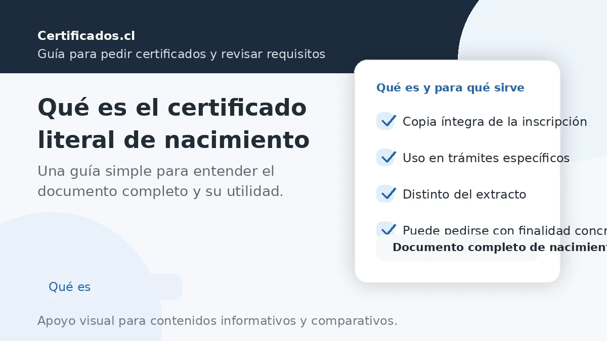 Qué es el certificado literal de nacimiento y para qué sirve en trámites específicos