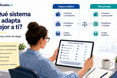Comparación entre seguro público y plan privado de salud en Chile