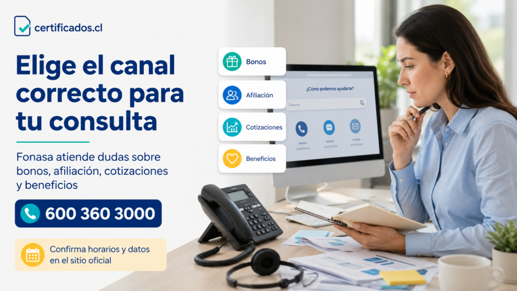Teléfono de Fonasa para consultas sobre bonos, afiliación, cotizaciones y beneficios
