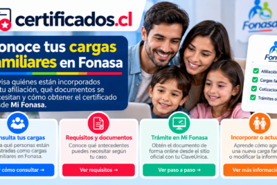 Consulta y gestión de cargas familiares de Fonasa mediante Mi Fonasa y ClaveÚnica.