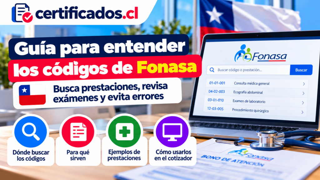 Códigos de prestaciones Fonasa en Chile: guía para buscar prestaciones, exámenes y procedimientos en el cotizador de Fonasa.