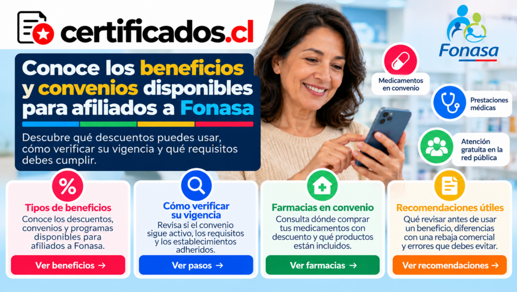 Beneficios y convenios de Fonasa para acceder a descuentos en medicamentos y prestaciones de salud