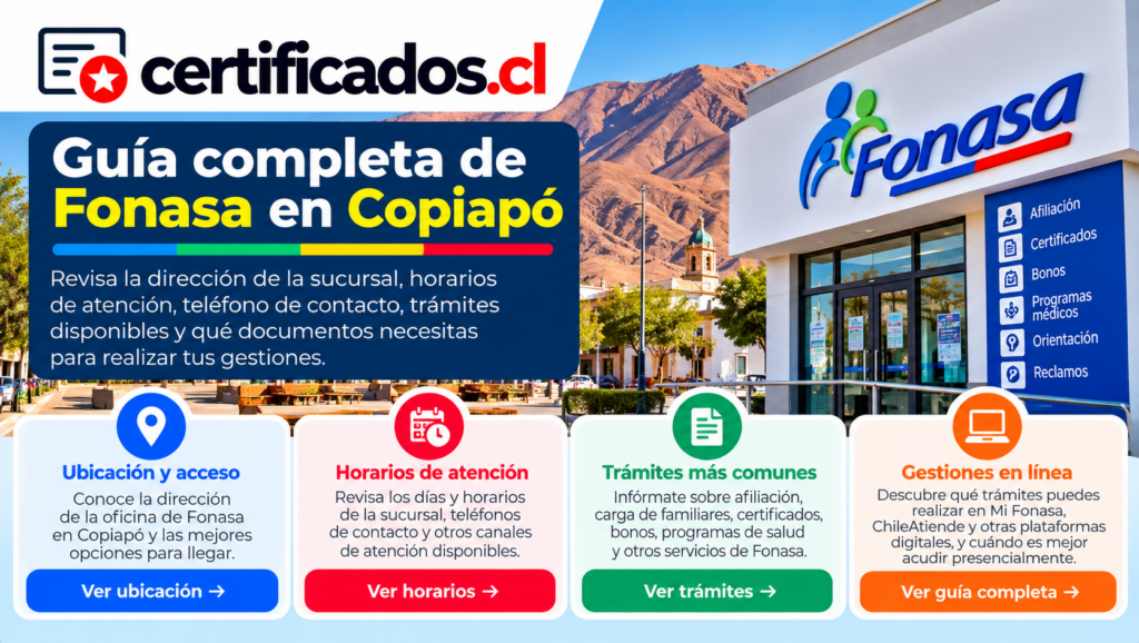 Guía de atención, ubicación, horarios y trámites de Fonasa en Copiapó