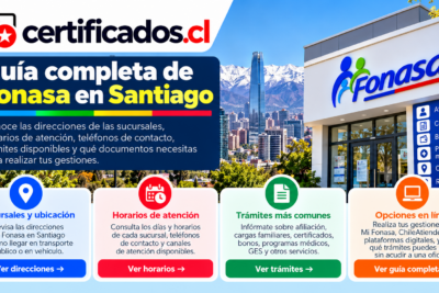 Guía visual de sucursales, horarios y trámites de Fonasa disponibles en Santiago