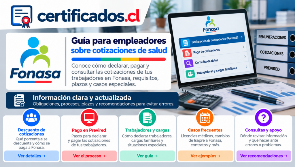Guía para empleadores sobre cotizaciones de salud y pagos de Fonasa en Chile