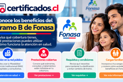 Beneficios y cobertura de salud para afiliados de Fonasa Tramo B en Chile.