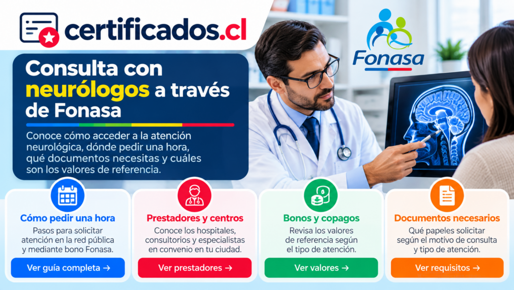 Guía para acceder a consultas de neurología con Fonasa, especialistas, bonos y requisitos de atención médica