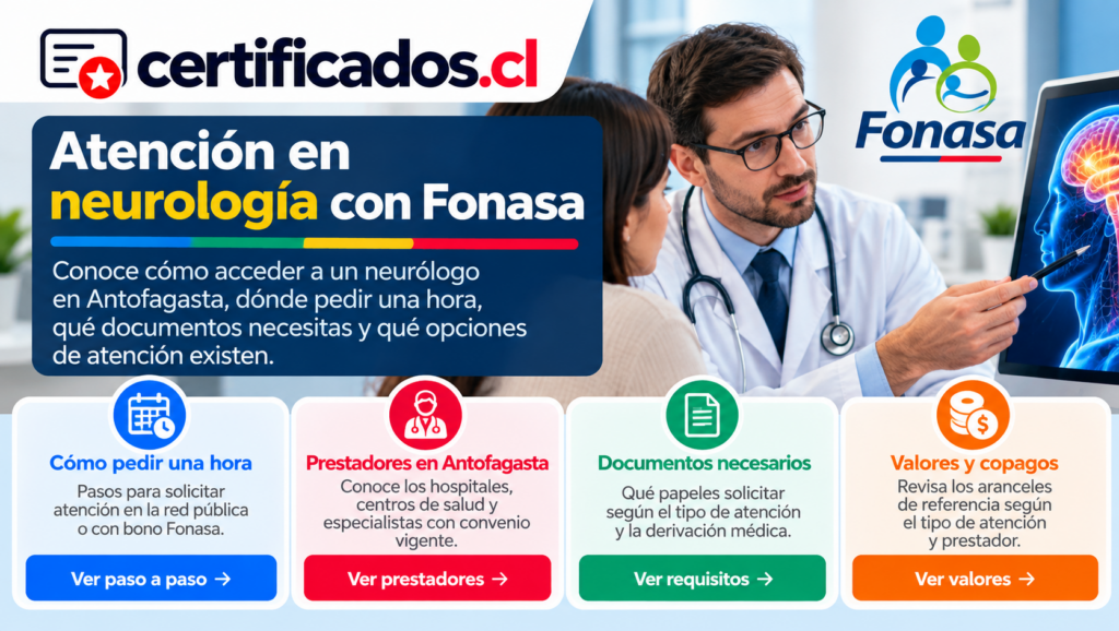 **ALT:** Atención neurológica con Fonasa en Antofagasta: especialistas, horas, requisitos y copagos