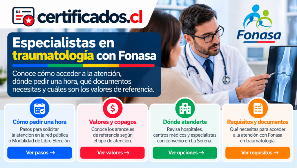 Especialistas en traumatología con Fonasa y opciones de atención en La Serena