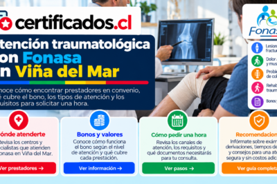 Atención traumatológica con Fonasa en Viña del Mar, con información sobre bonos, prestadores, coberturas y solicitud de horas médicas.