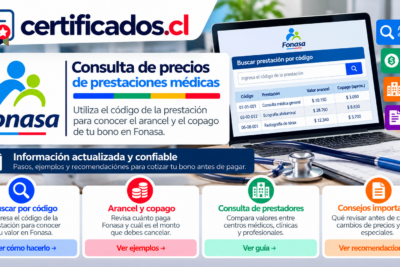 Consulta de aranceles y copagos de prestaciones médicas mediante códigos de Fonasa
