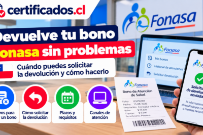 Guía visual sobre devolución de bonos Fonasa, requisitos, plazos y solicitud en Chile